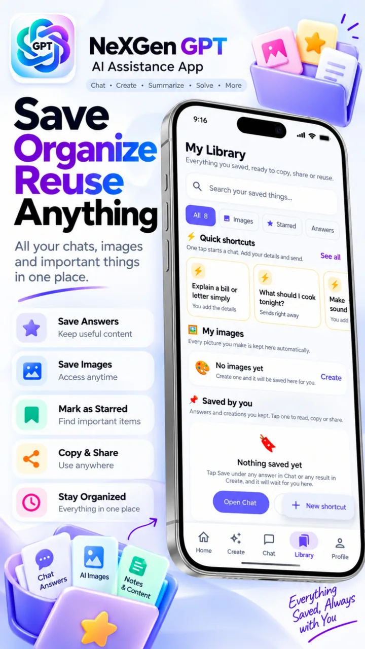 Save, organize and reuse anything in your library